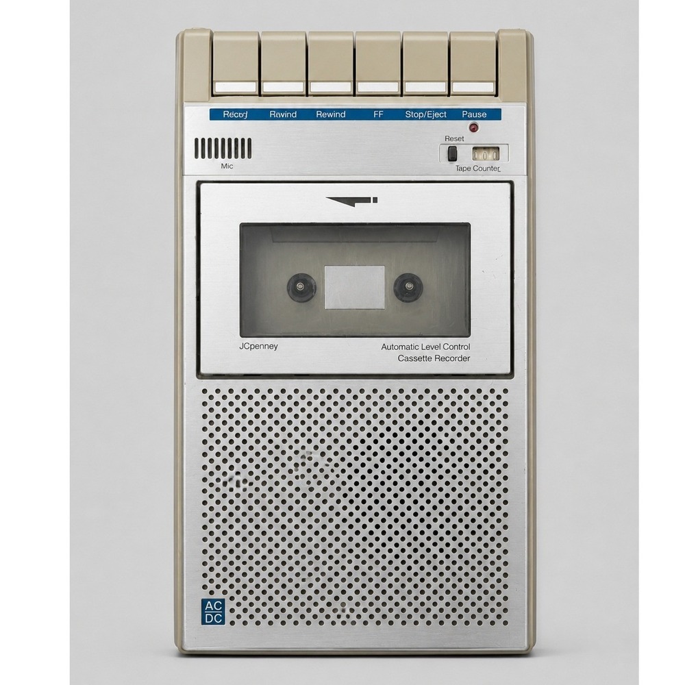 Vintage JCPenney Automatic Level Control Cassette Recorder 681-6569 Silver